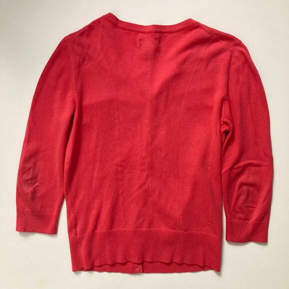 Small Togo Coral Pink Button Up Cardigan - Picture 3 of 8